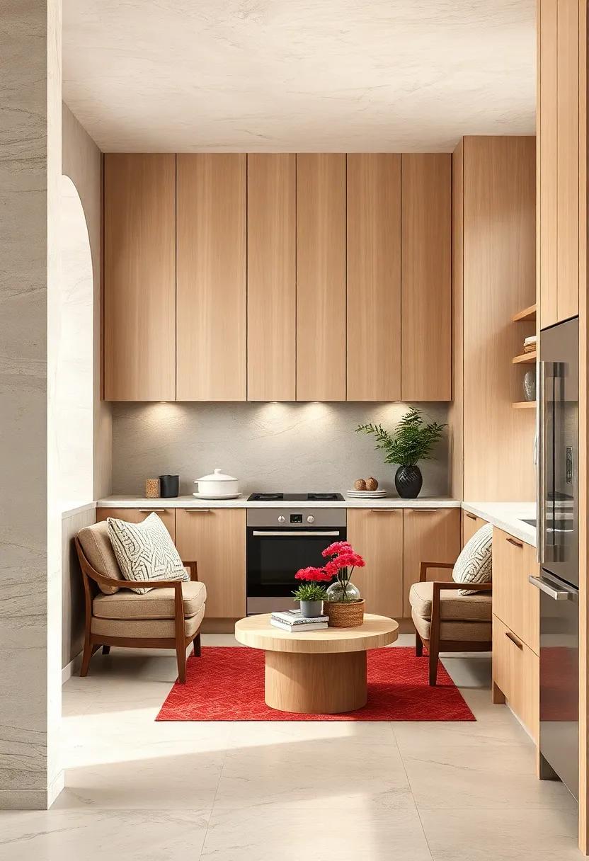 Functional Nooks: Designate cozy nooks with comfortable seating to create inviting spaces that enhance the feel of your beige kitchen