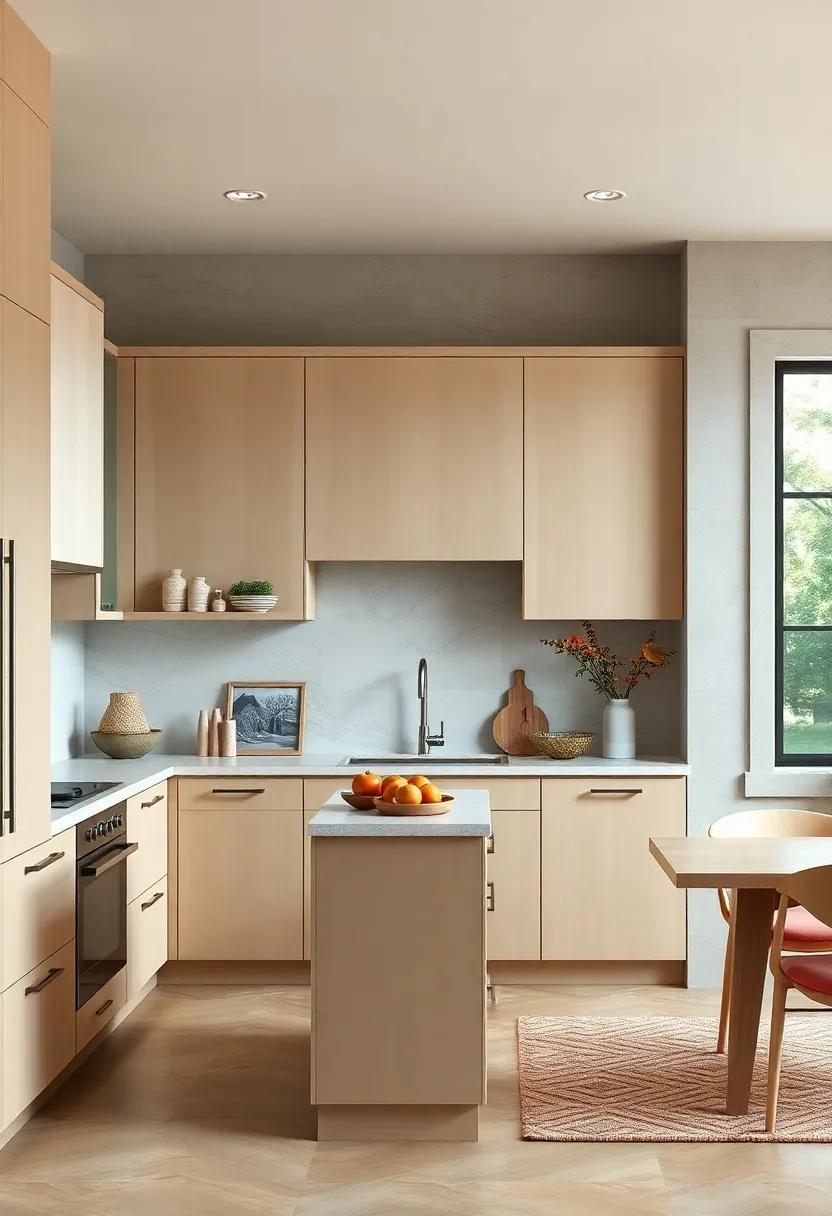 Personal Touches: Add personal elements, such as family photos or heirloom pieces, to narrate your style story alongside beige cabinetry