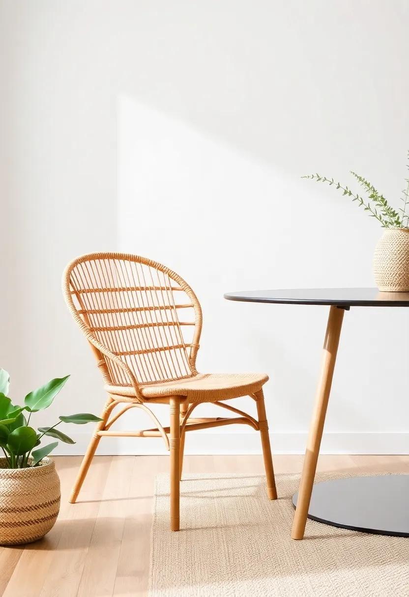 The Rattan Dining Chair: Evoking a laid-back vibe, rattan ​chairs provide both comfort and style, perfect for creating a⁢ relaxed dining atmosphere in a small space