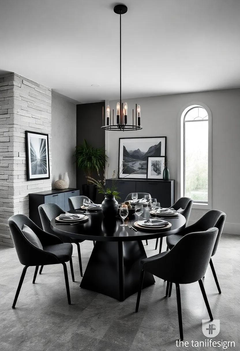 Black and White Photography: Frame black and white photographs of family moments or art pieces to evoke a sense of history and connection around the table