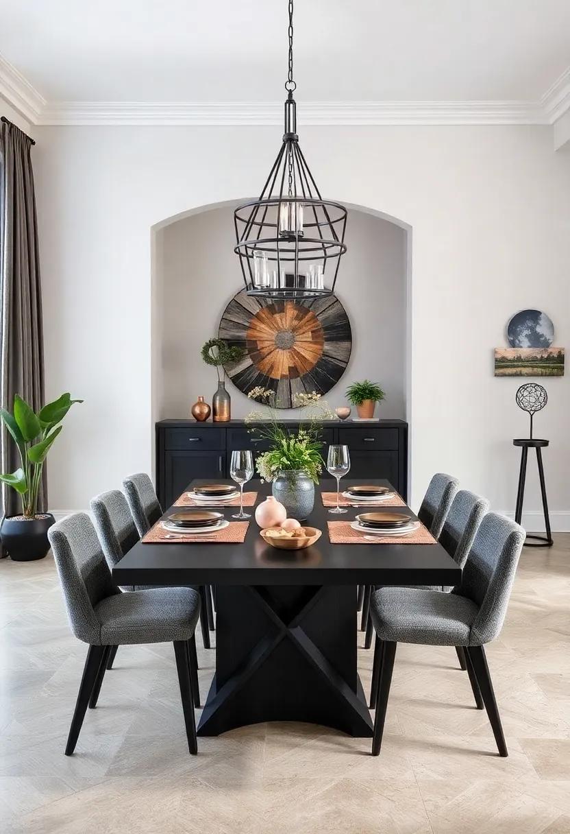 Spotlighting Black Woods: Highlight natural elements by incorporating black-stained wooden pieces—think coasters, bowls, or serving trays—for a rustic yet modern vibe