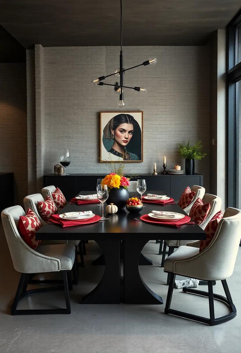 Geometric Shapes: Introduce geometric shapes in your table decor, from seat cushions to placemats, to create a contemporary and dynamic environment