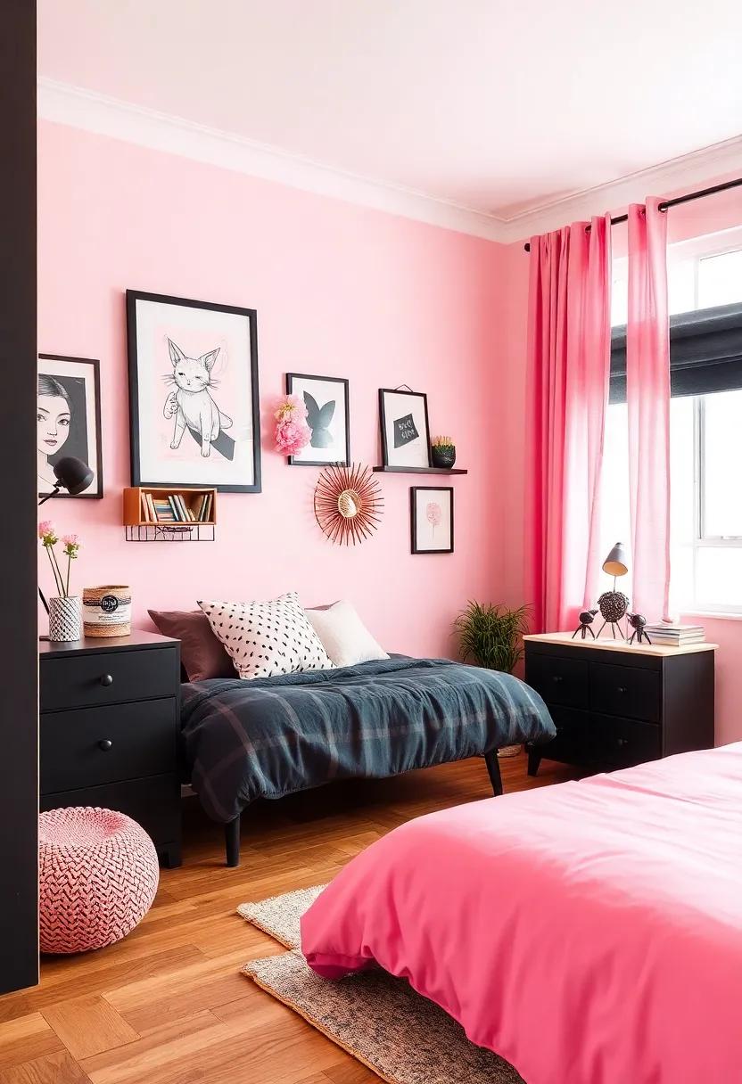 Soft Accents: Cushions and Throws to Cozy Up a Black and Pink Space