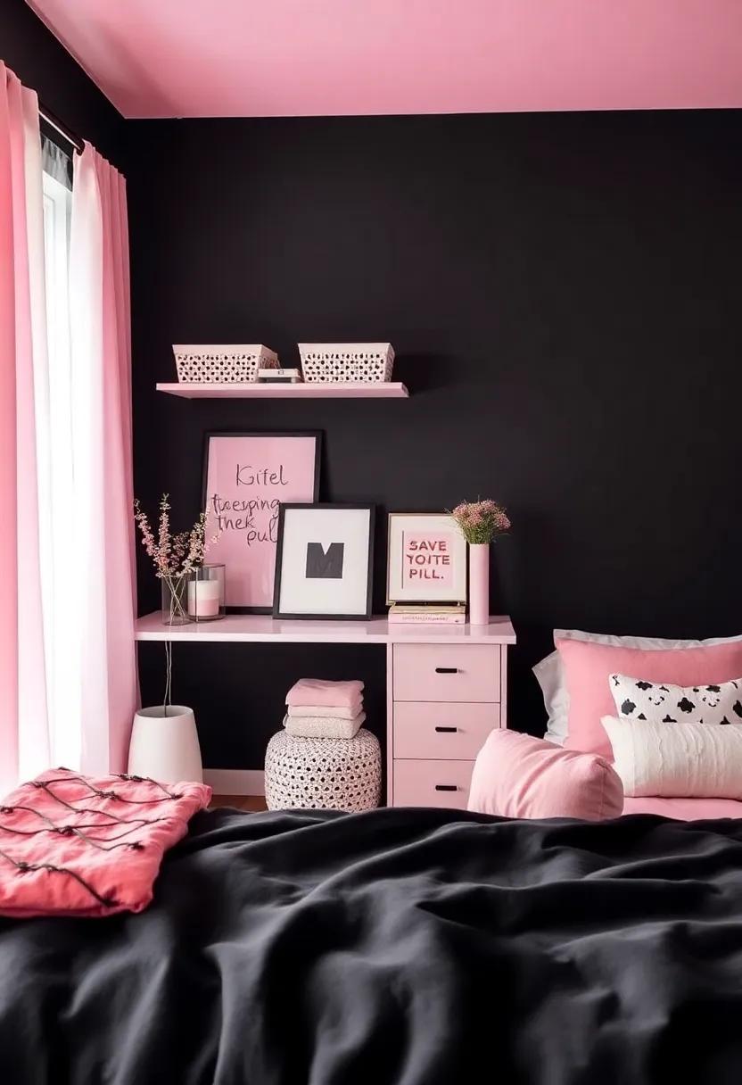 Creative Storage solutions: Keeping Spaces neat in Chic Black and Pink