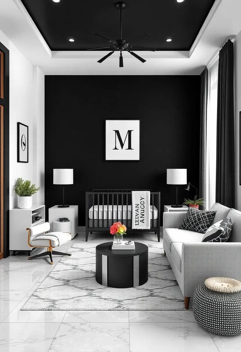 Personalized Touch: Add custom elements like name art or initials in black frames to make the nursery feel special and uniquely yours