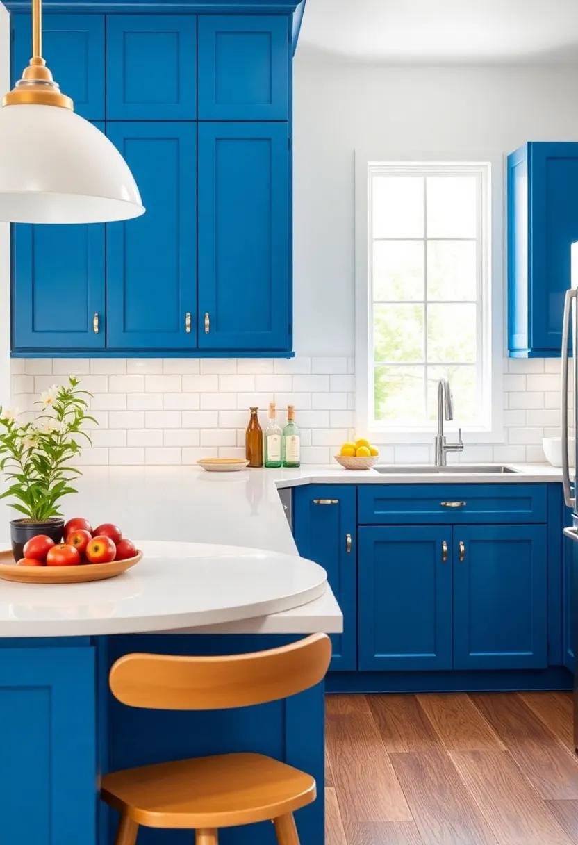 Bright and Cheerful: Adding Pops of Color to Blue Cabinets