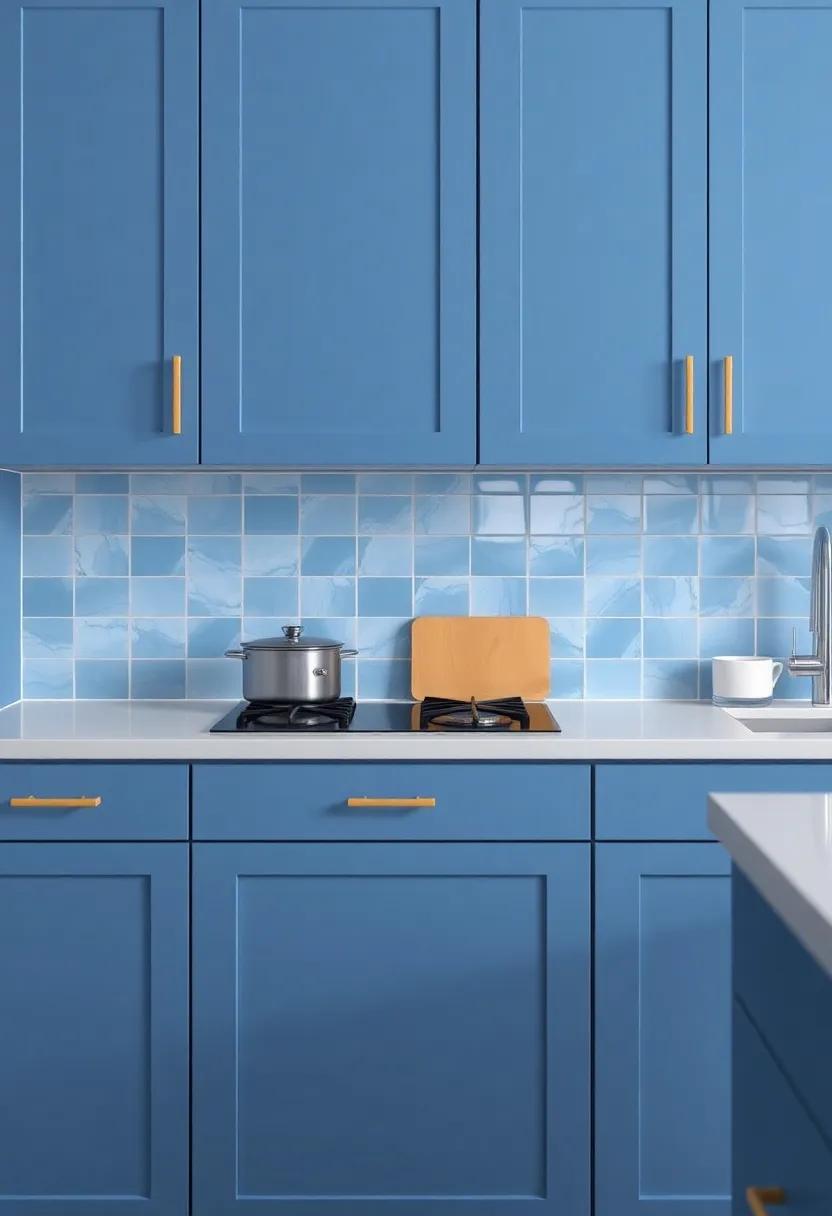 Creative Textures: Glossy vs. Matte in Blue Cabinet Finishes