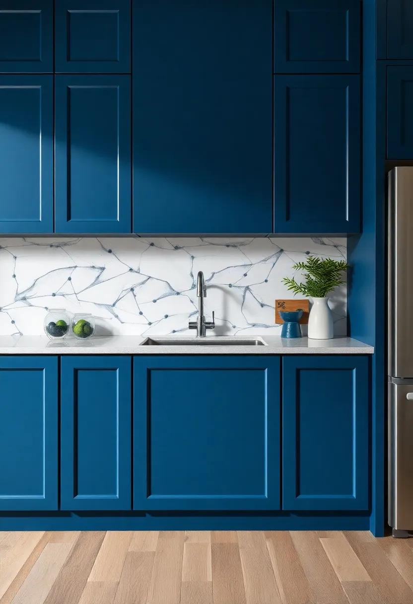 sophisticated Style: Dark Blue Cabinets for an Opulent Kitchen Look