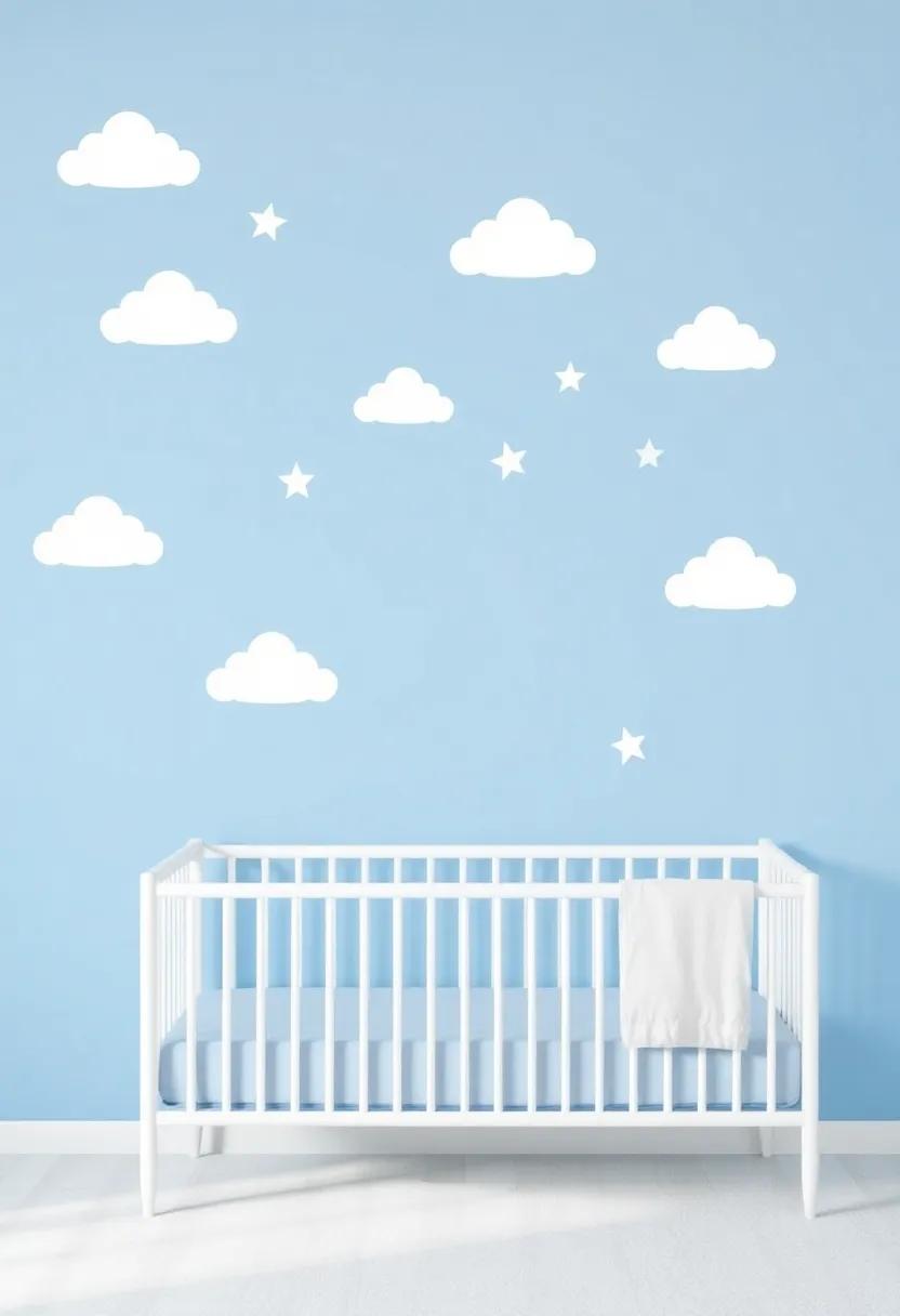 Add Whimsical Wall decals: Use removable decals featuring clouds, stars, or animals to bring an element of fun and creativity to the room