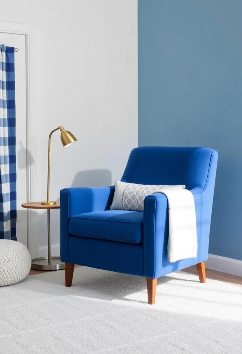 Make a Statement with a Blue Accent Chair: Introduce a comfy chair in a shade of blue, perfect for reading time or midnight cuddles