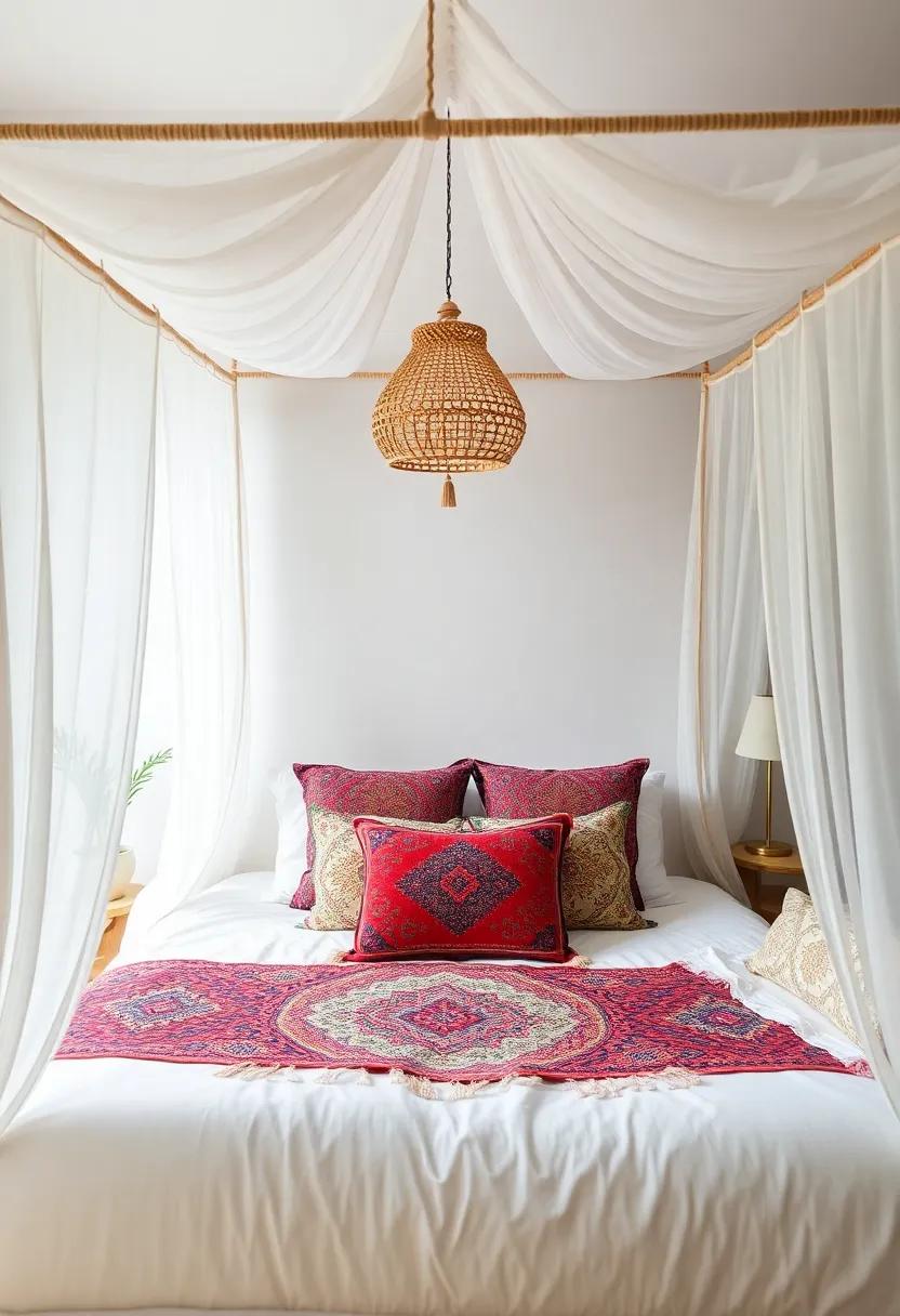 Celebrate wanderlust by incorporating global‌ textiles⁣ into ⁤your canopy bed’s décor,⁣ featuring handwoven fabrics and⁤ vibrant⁢ tribal prints for a bohemian flair