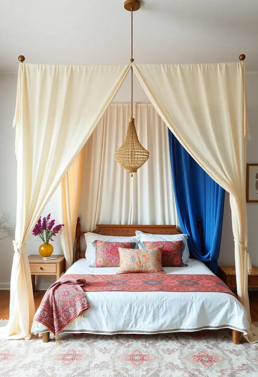 Drape your canopy with artistic ‌flair,⁤ using‌ hand-painted fabrics ⁣and unique ⁤patterns that reflect your personal style ⁢and ​tell your⁢ story