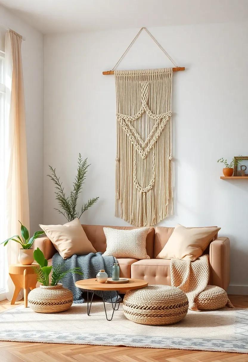 Transform your walls with a macramé wall hanging for a touch of texture and warmth
