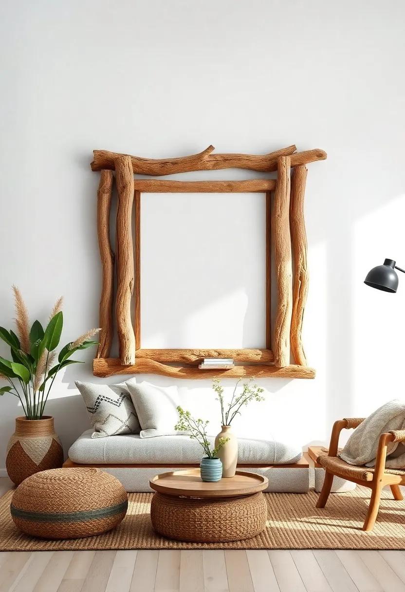 Utilize driftwood to craft a rustic photo frame that adds character to your decor