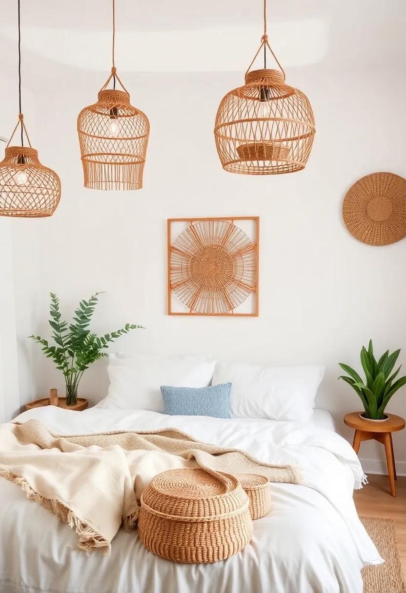 Incorporating Woven Baskets ⁣and ‌Hanging Lights for an earthy⁢ Feel