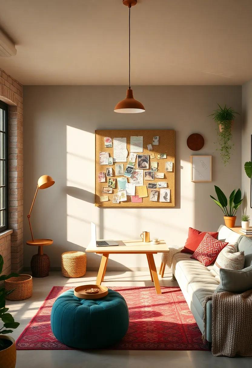 Have a Pinboard Wall: Create a dedicated space for ideas and inspiration by installing a large pinboard where you can display sketches,notes,and images