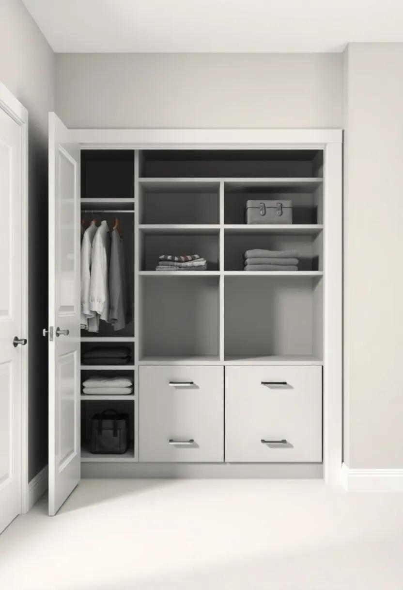 Optimizing closet Space with Built-in Drawers and Adjustable Shelving