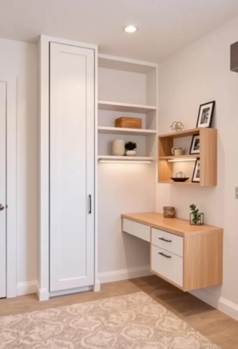 Utilizing Corner Spaces with Stylish Angled Shelving and Décor