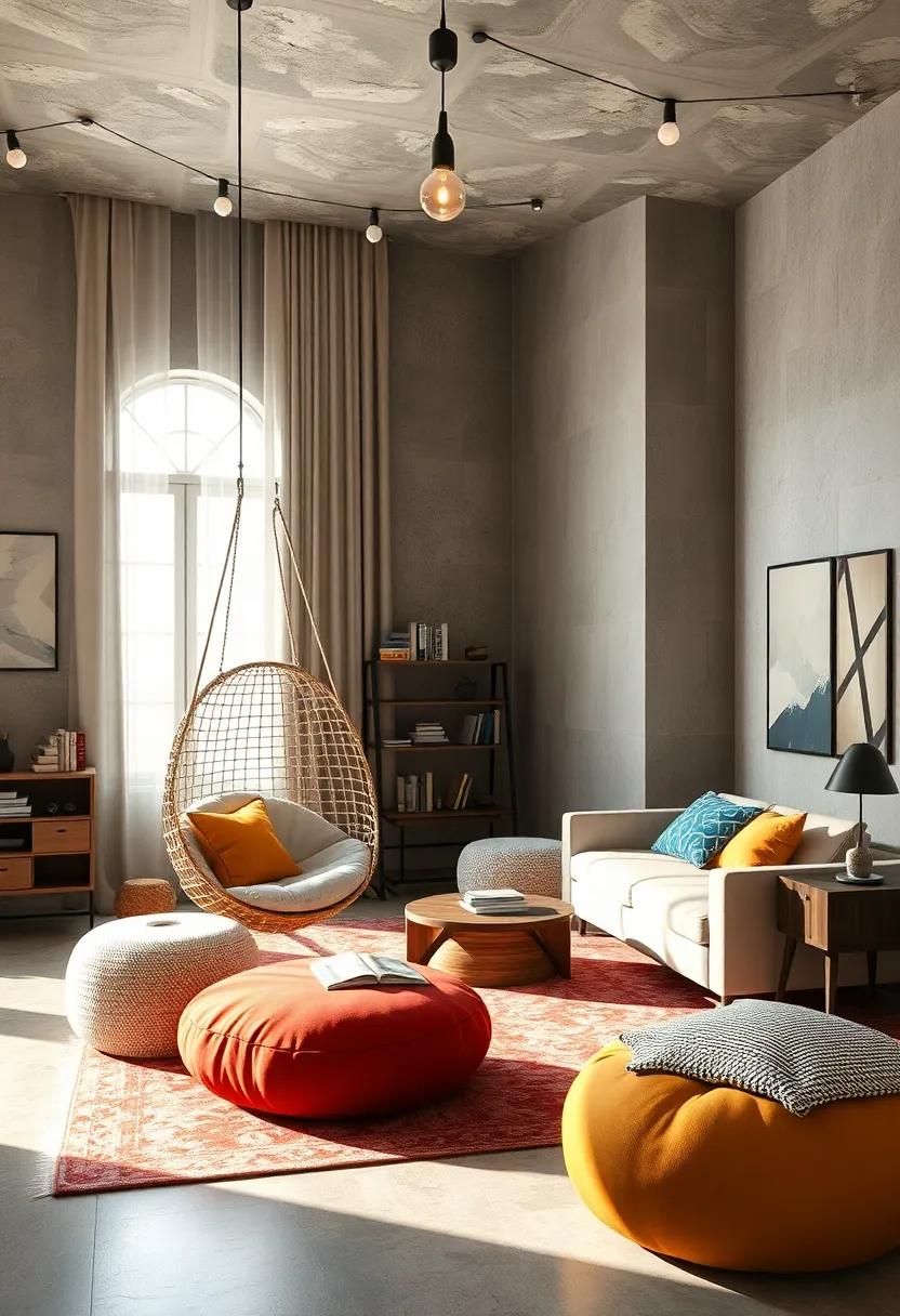 High-Flying Adventure: Use a hanging pod chair that feels like a cocoon, providing a cozy environment for your boy to retreat into his favorite books or games