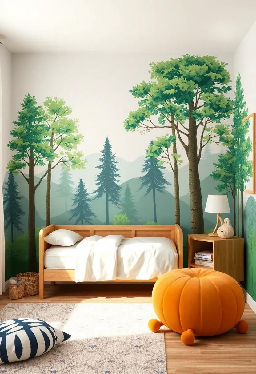 Incorporating Nature into Boys' Rooms with Whimsical⁣ Forest Murals