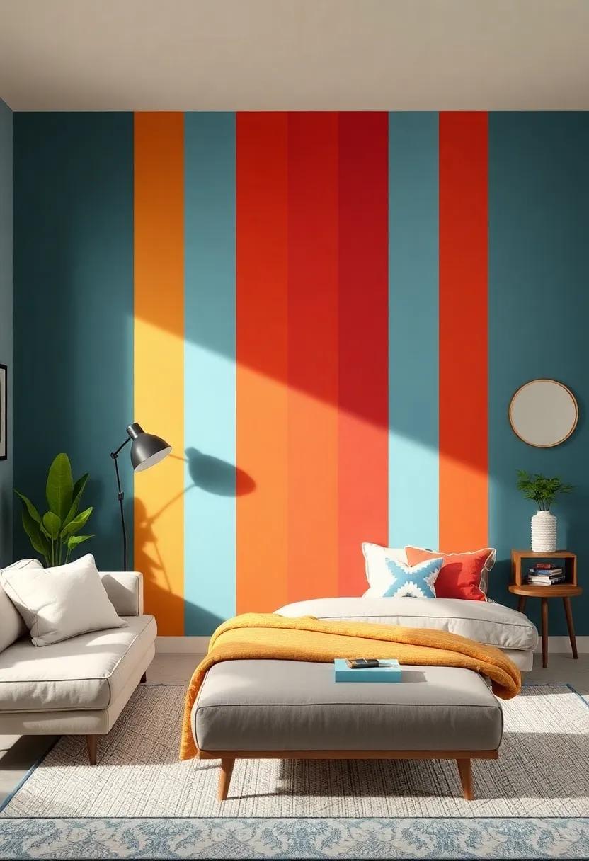 Playful Multi-Color Stripes: Make a bold statement with playful multi-color stripes, creating a fun focal point that adds whimsy and personality