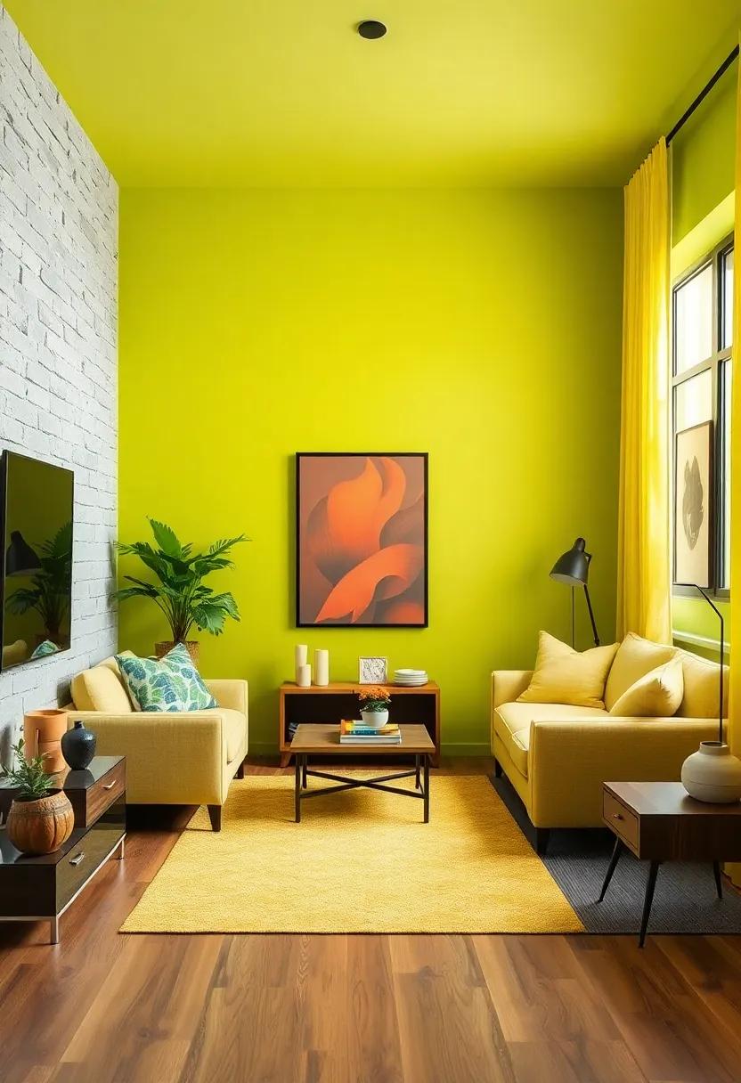 Vibrant Chartreuse: make a daring statement with vibrant chartreuse, a fresh and dynamic choice that awakens senses and encourages exploration