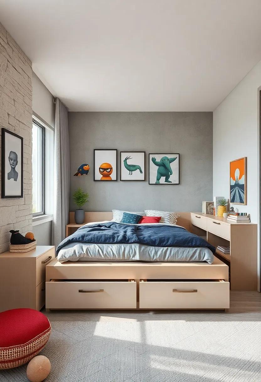 Choose a ‌bed with built-in‍ drawers‌ that ⁤blend seamlessly with the decor while providing easy ⁣access to clothing and belongings