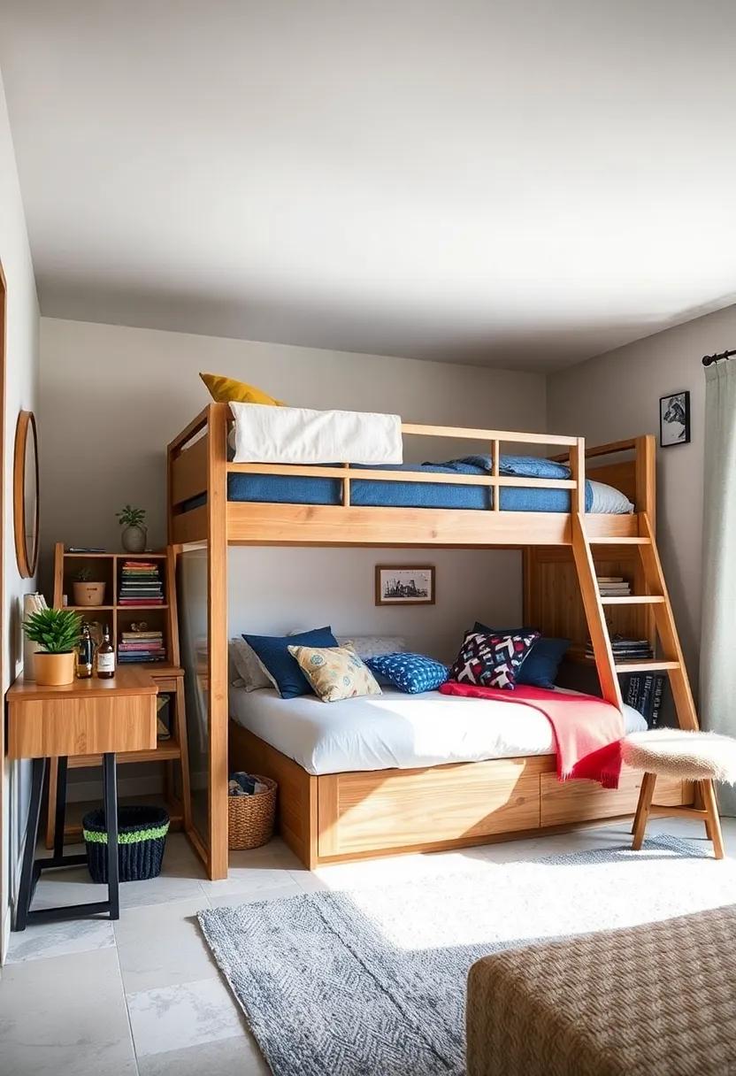 Opt for a stylish loft bed that ​creates a play area ‌underneath,⁤ ensuring⁤ toys and games are hidden away ​yet‍ readily available
