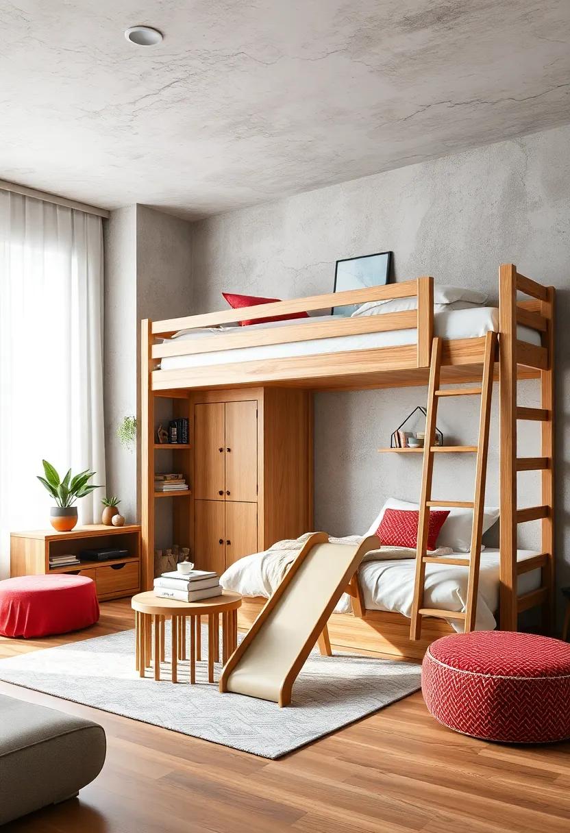 Playful Loft Beds with Slide Features for a Fun and Functional Bedroom