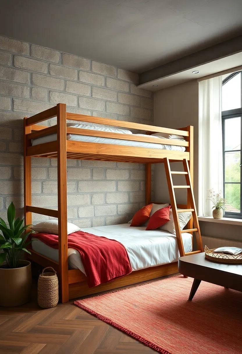 Rustic Charm: Wooden Bunk Beds That Add Warmth to Any Bedroom