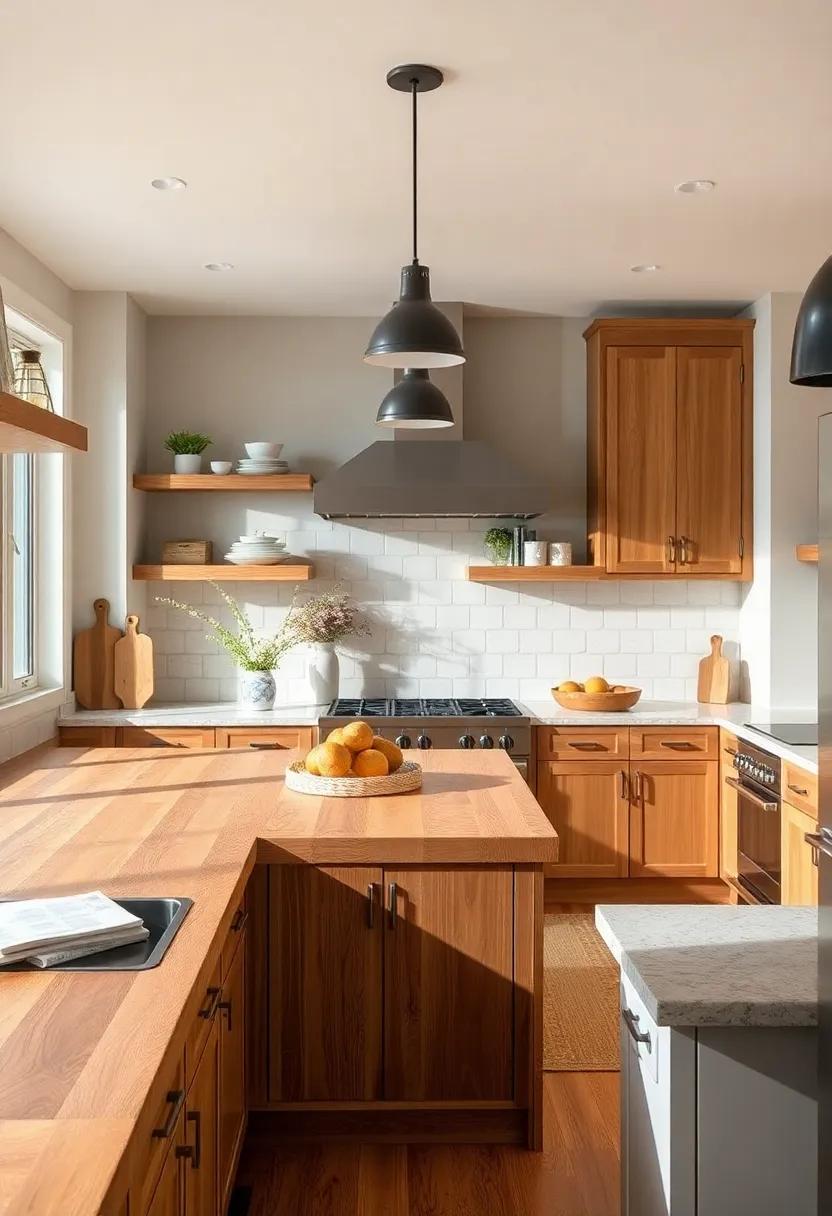 Timeless Aesthetic: Butcher block countertops offer a warm, inviting look that complements any kitchen style, from rustic to modern