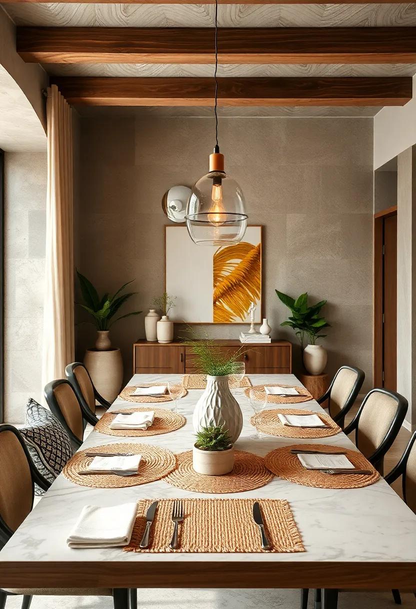 Woven Place Mats: Choose woven or bamboo⁤ place‍ mats for ‍a natural look‍ that’s also durable​ and ⁤easy to clean