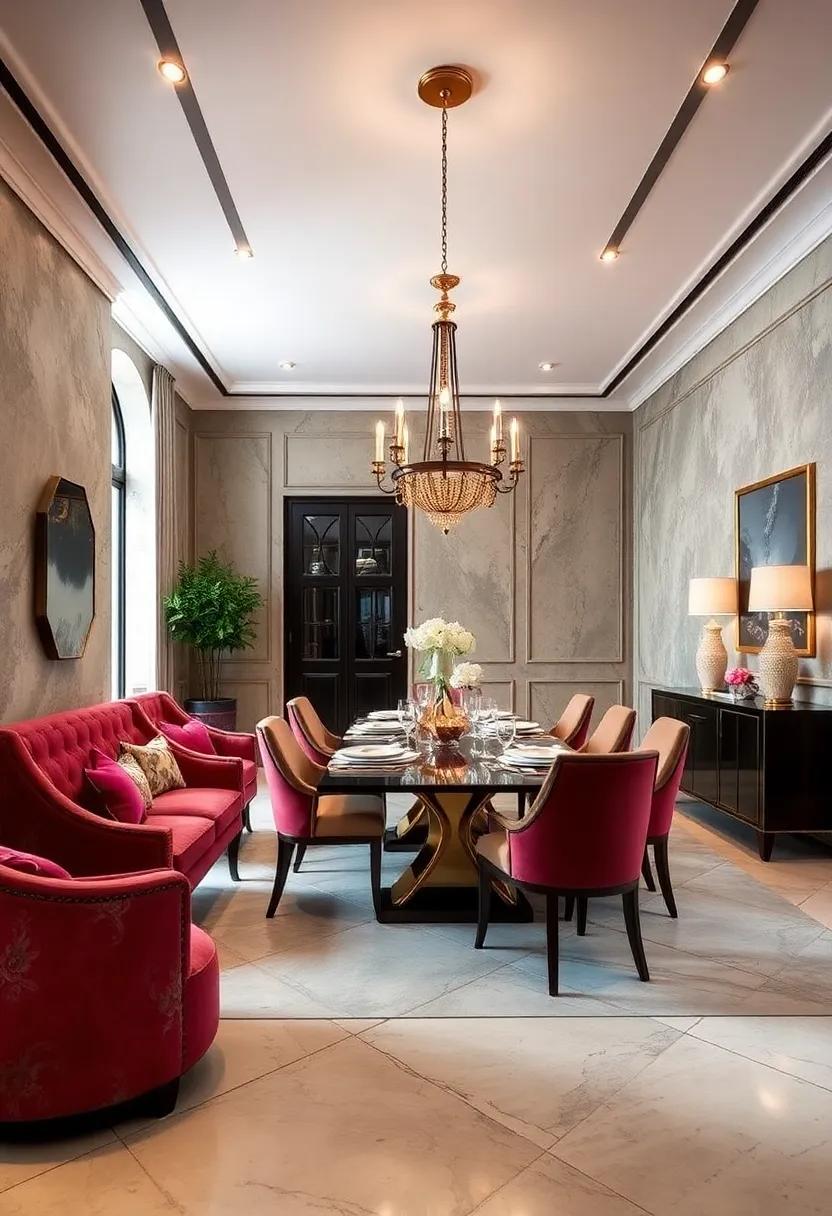 Luxe Glamour: Indulge your senses with lavish ‍materials,bold jewel tones,and statement lighting that make ⁣every meal an ⁢extravagant affair