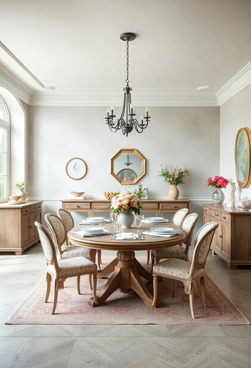 Shabby ⁣Chic: Mix vintage finds with soft pastels and​ floral accents‍ for a ⁢relaxed, feminine dining room⁤ filled ⁤with ​unique character