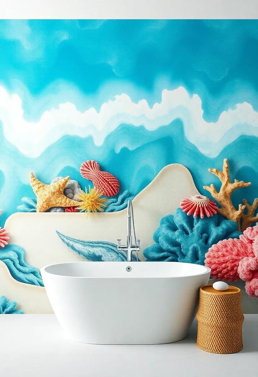 Colorful‌ Accent Walls that Draw Inspiration from Coral Reefs
