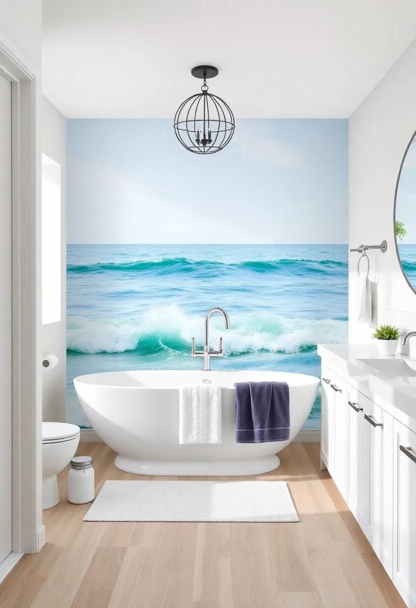 Embrace Tranquility with Gentle Waves and Ocean Scene Murals