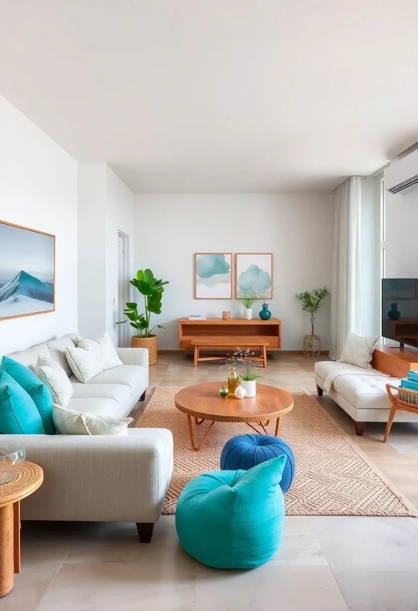 Layer Rugs for Comfort: Combine sisal or jute rugs with soft area rugs for added warmth and texture, mirroring the feeling of sand under your feet