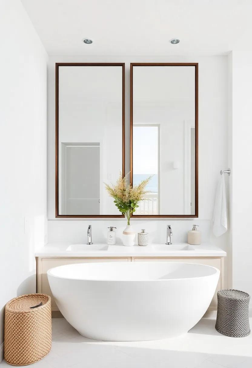 Mirrors to Reflect Light: Opt for large mirrors that can reflect both light and views, making your bathroom feel larger and more inviting
