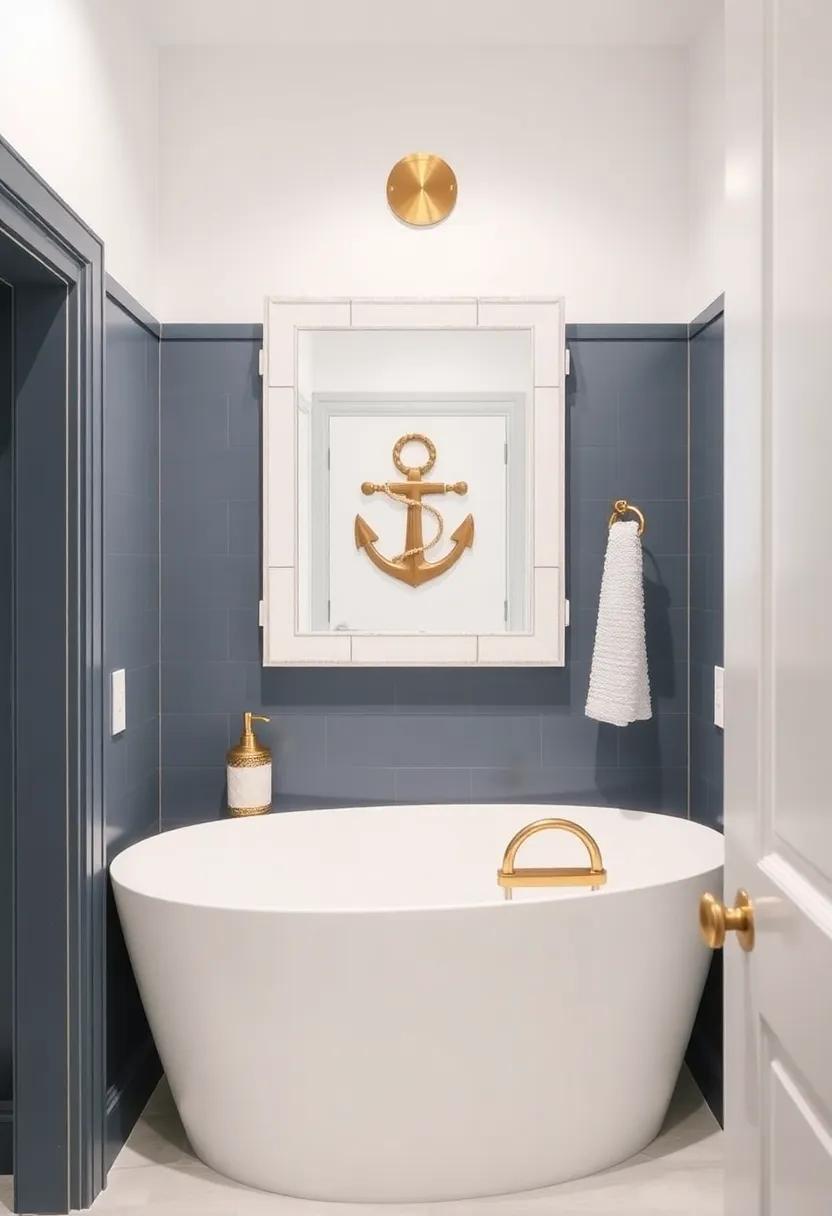 Nautical Hardware: Use fixtures in brass or bronze with rope or anchor motifs for a subtle nod to maritime style