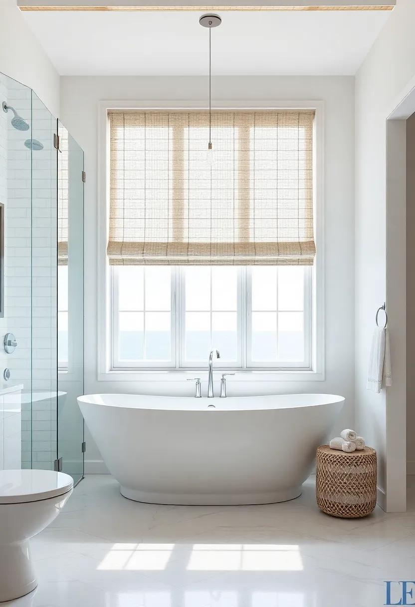 Relaxed Window Treatments: Choose light and airy fabric for window treatments that provide privacy without sacrificing ocean views