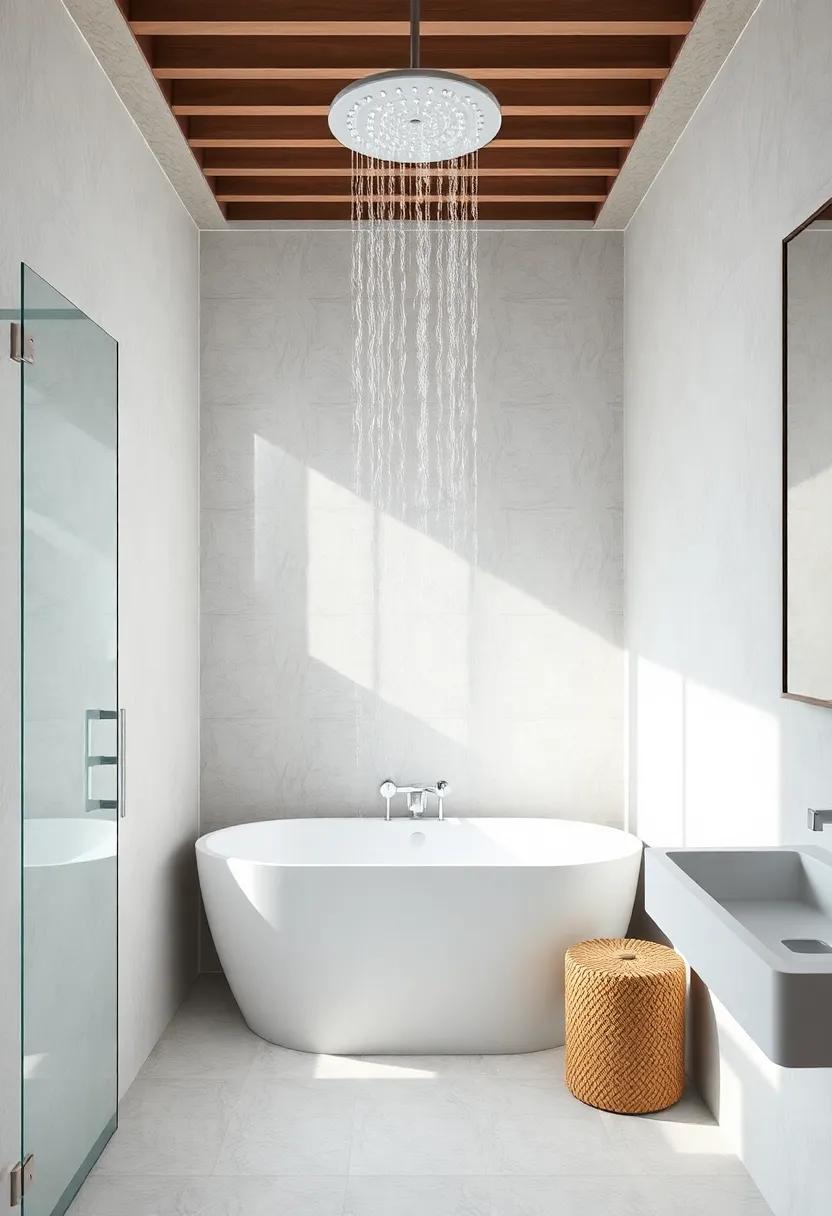 Rinse Off Under a Rain Shower: Install a rain shower head to emulate the refreshing feel of rain after a day at the beach