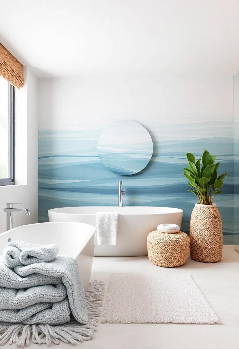 Soft Textiles: Select fluffy towels and rugs in ocean-inspired colors to ensure comfort while maintaining your coastal theme