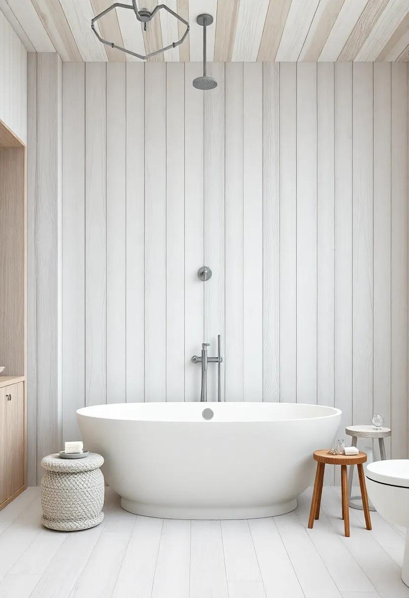 Whitewashed Wood Elements: Utilize whitewashed woods throughout the design for a casual, beachy feel that remains elegant