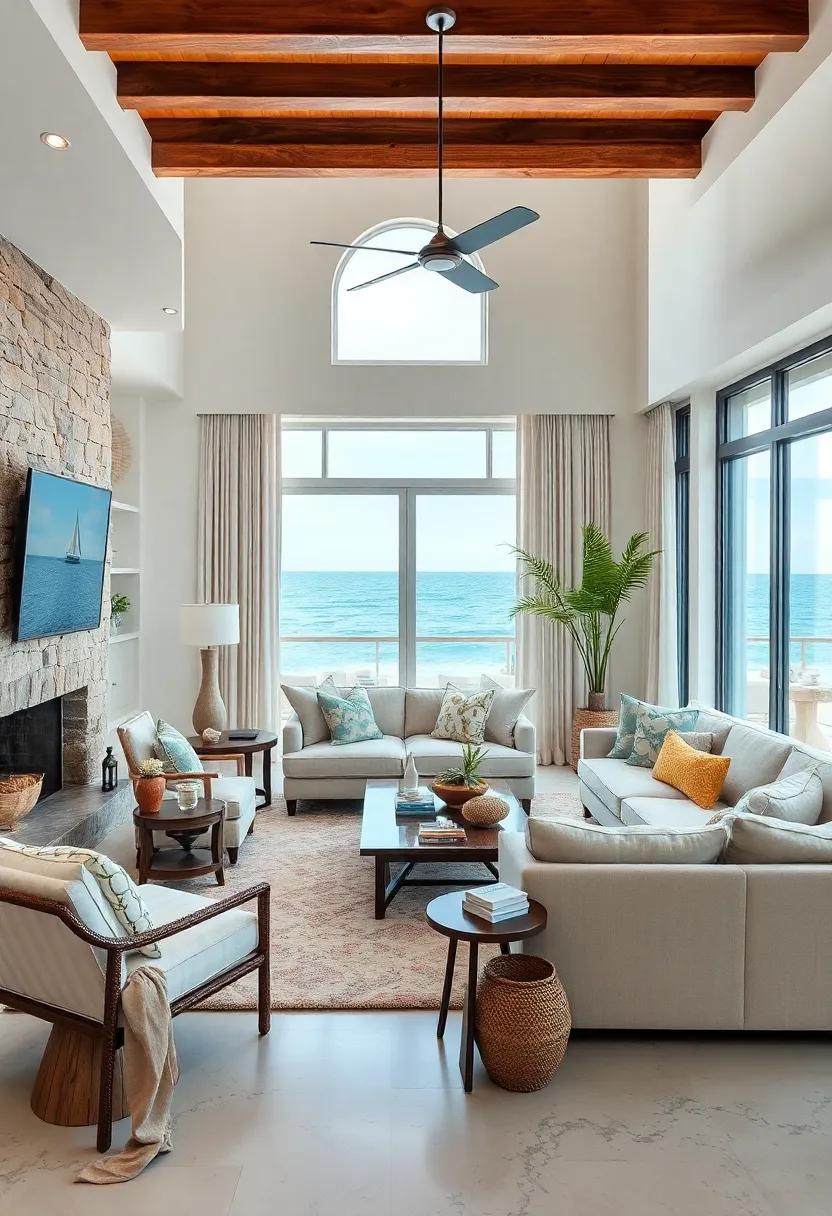 Shell-Inspired Accents: Add decorative items like conch shells, starfish, and coral pieces to bring the coastal vibe indoors and spark conversation