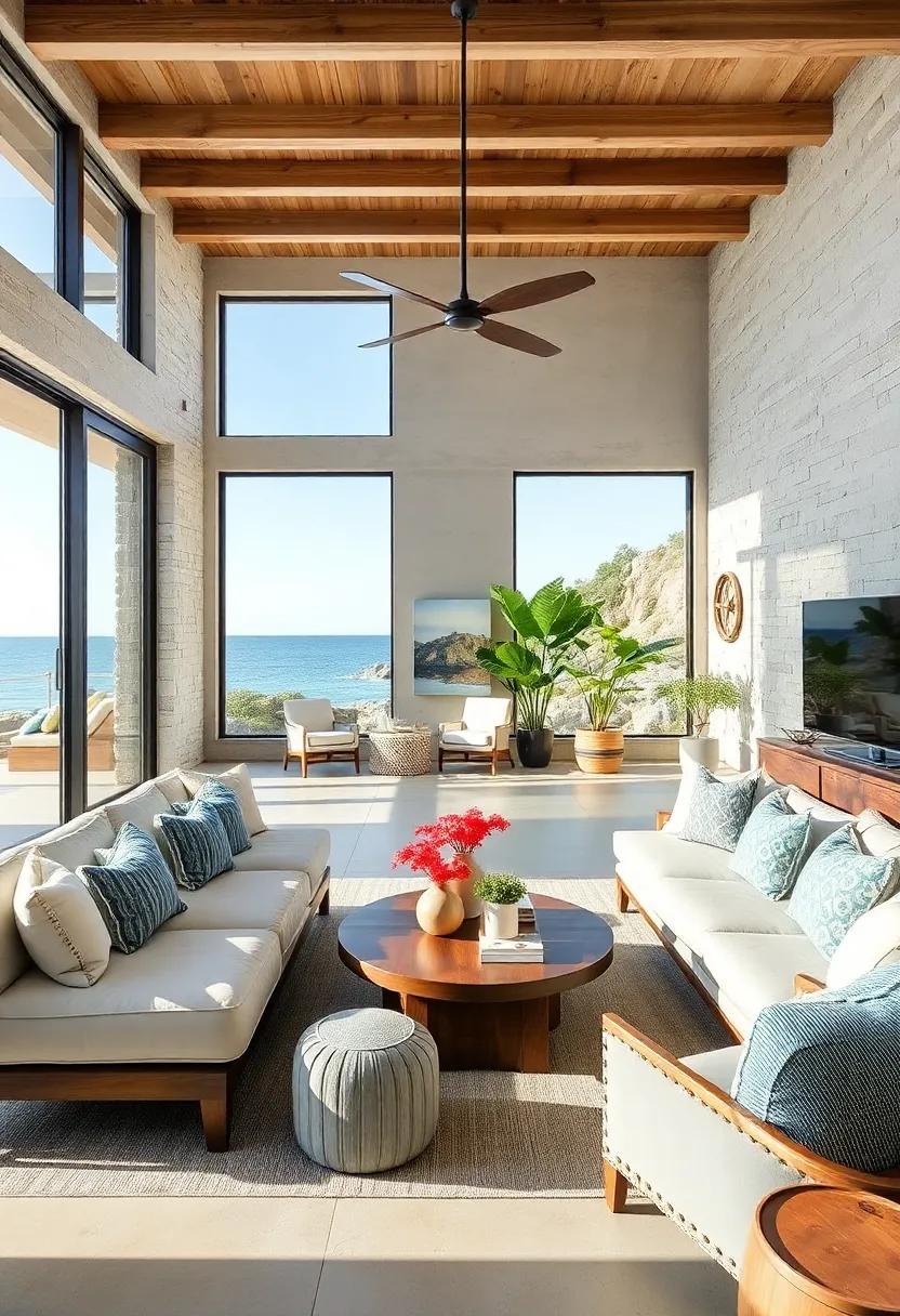 outdoor-Inspired Living: Create a seamless flow between indoor and outdoor spaces with oversized sliding doors or windows that frame gorgeous ocean views