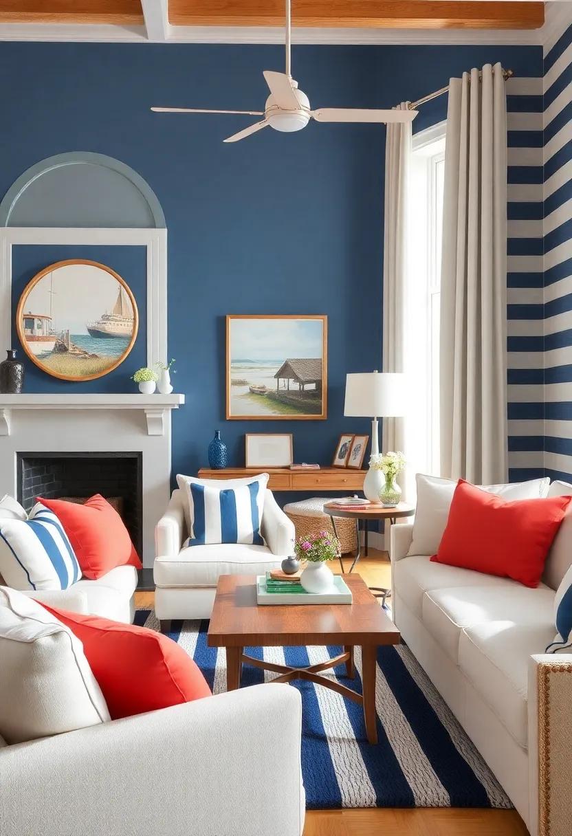 Accent‍ Color Magic: Complementing Nautical Stripes With Bold Hues