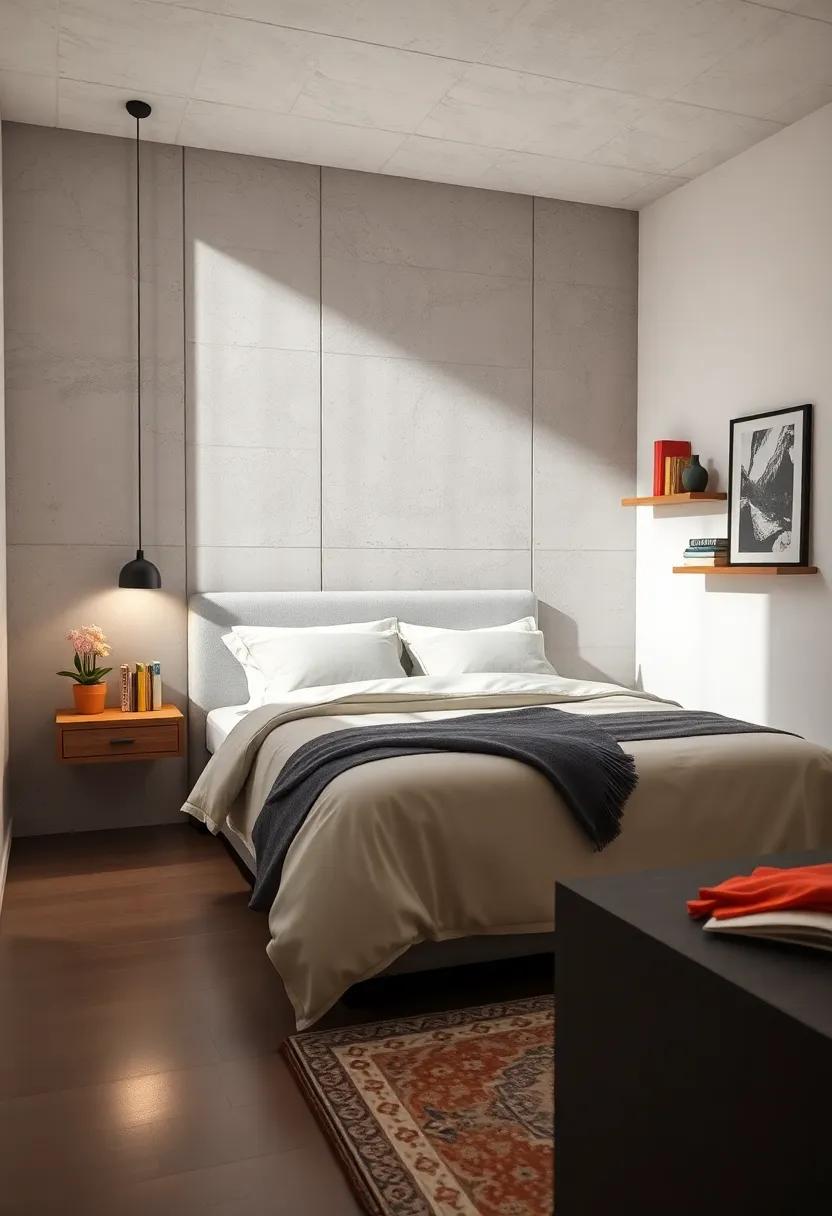 Floating Nightstands: Save floor space by mounting nightstands or shelves next to‍ the bed rather of traditional bedside tables