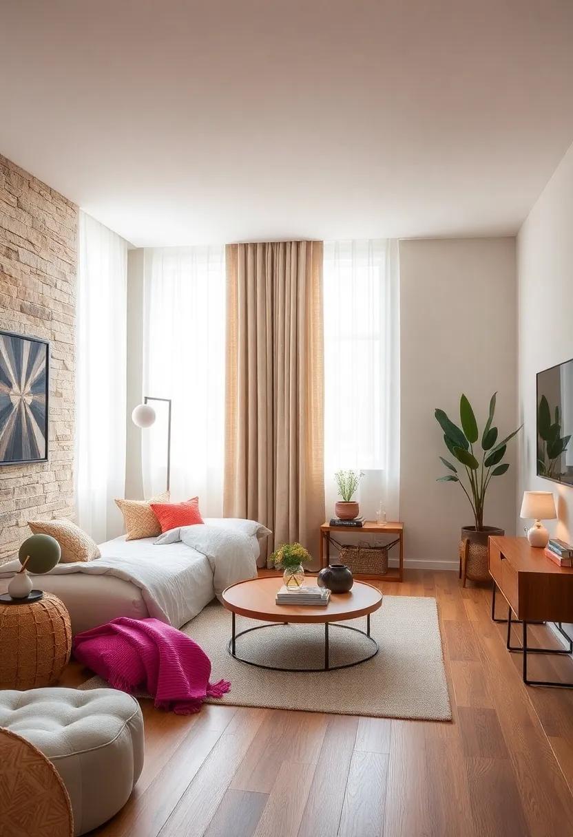 Minimal Window Treatments: Choose sheer​ or minimal window treatments to maximize natural light without overwhelming the space