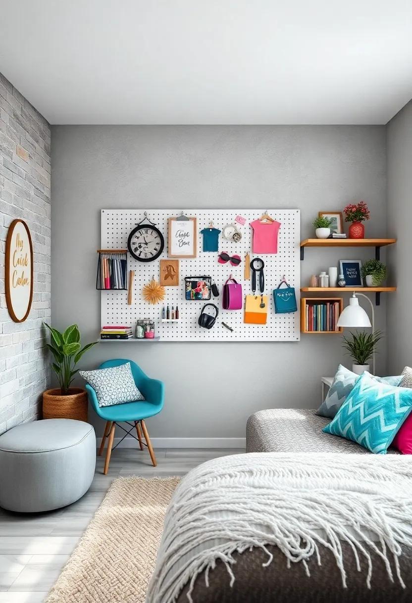 Pegboard Organizers:‌ Install a ⁤pegboard on the wall to organize accessories, school supplies, or art supplies ⁣in a fun and visually appealing way
