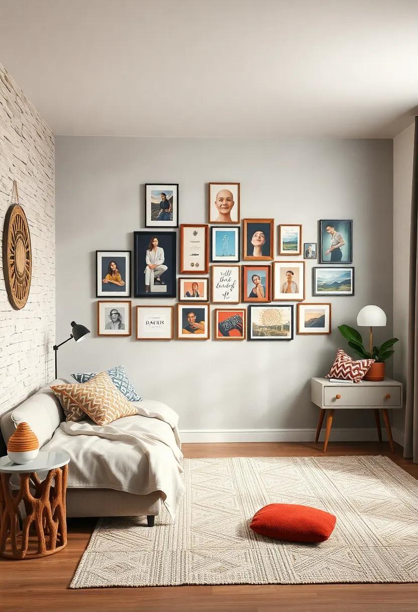 Personalized Gallery⁢ Wall: Curate a ⁢gallery wall that⁣ reflects personal interests and ​minimizes the need​ for bulky décor